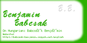 benjamin babcsak business card